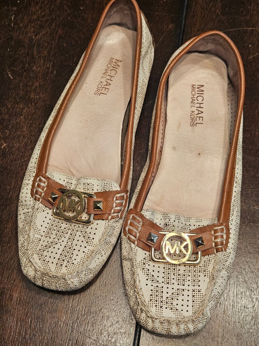Michael Kors Sz 7.5 Brown and Grey Loafers